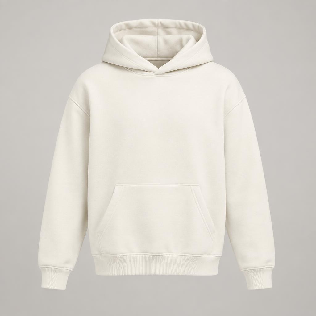 Plain ivory hoodie mockup